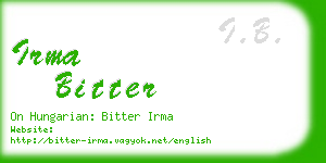 irma bitter business card